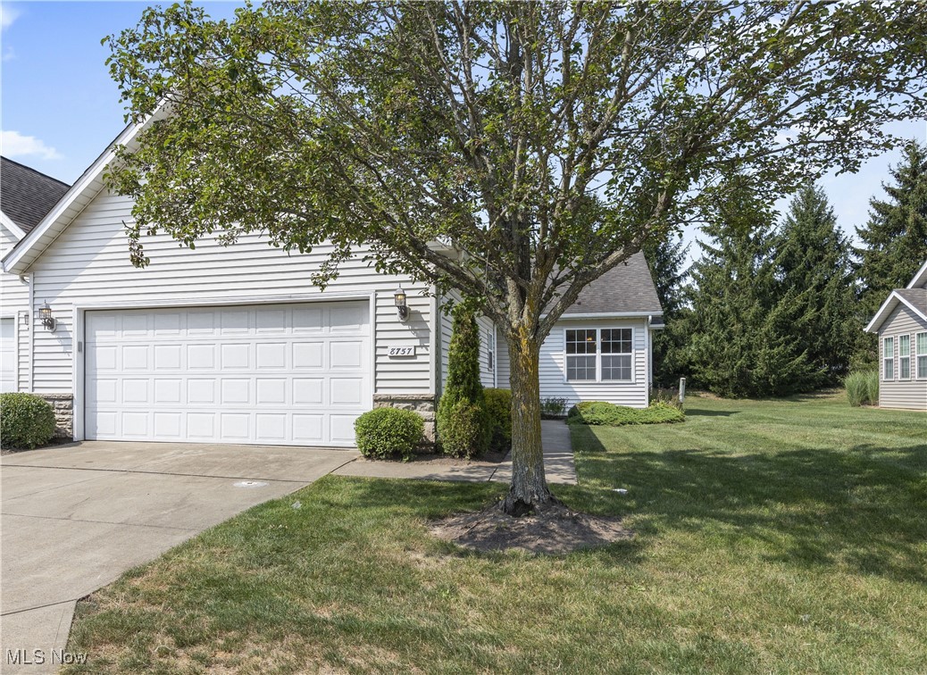 Enjoy the comfort and space of this large 3-bedroom, 2.5-bath condo tucked away on a peaceful cul-de-sac in desirable Olmsted Falls. The open-concept layout flows seamlessly from the living room—featuring brand-new carpet (2025)—into the dining and kitchen areas, perfect for both daily living and entertaining. Step out to the private back patio for morning coffee or evening relaxation. Recent updates include a new garage door opener system (2025) and professionally cleaned ducts (2025) for added peace of mind. The home offers a 2-car attached garage, generous storage throughout, and many appliances that stay, making your move-in a breeze. Conveniently located near charming downtown shops, parks, and dining.