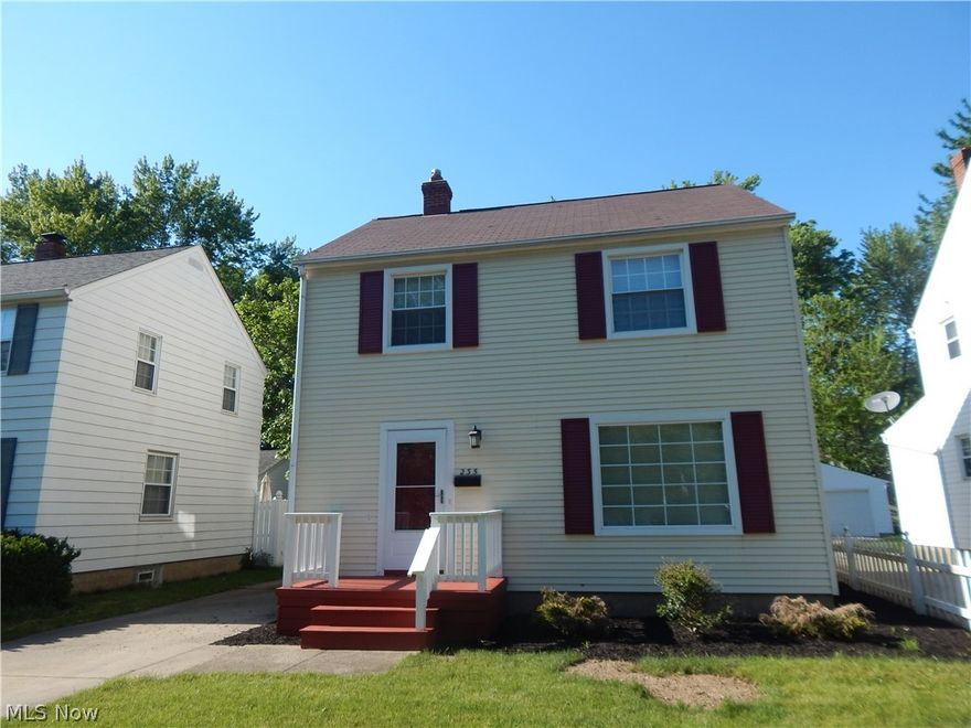 Welcome home to this updated Colonial. Beautiful hardwood floors, newer windows and Fabulous Mocha kitchen. 
Fully appliance kitchen joined with nice size eat area, open to Living room and large picture window. 
Full basement featuring half bath, laundry and waterproof system. 
Covered patio overlooking back yard. DT one car garage with opener.