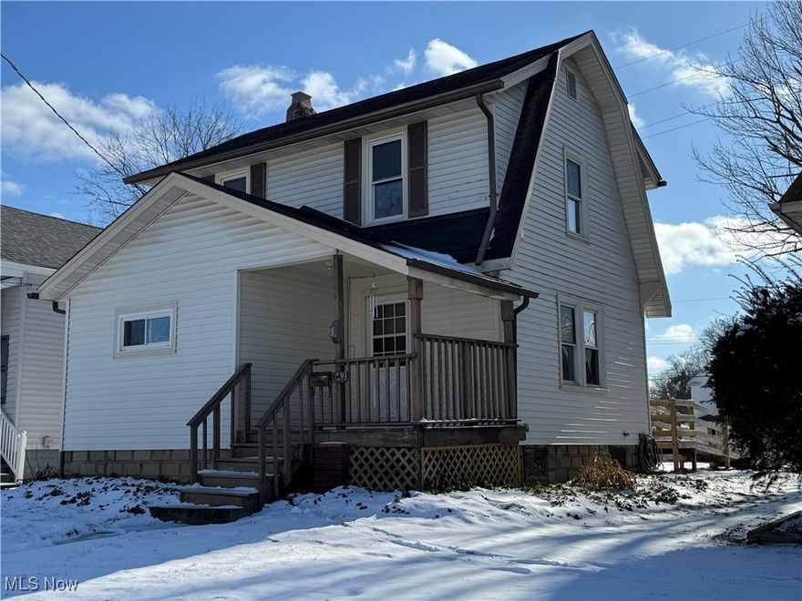 This vinyl sided colonial offers many attractive updates for you to enjoy. The modern kitchen boasts newer white cabinetry, with a colorful laminate counter that coordinates beautifully with the trendy wall color. The electric smooth top range is brand new this fall of 2025, and the stainless sink and dishwasher are also newer. You'll love the modern clean lines of the updated lighting fixtures throughout with several rooms offering a ceiling fan- light combo. Although the formal dining room will accommodate all of your dining room furniture, there is room in the kitchen for a table and chairs too. Both full bathrooms on the first and 2nd floors are updated with stylish finishes and fixtures. The second floor bathroom presents a sliding barn door entry while the first floor full bathroom incorporates an attractive pocket door to minimize floorspace that would be used for a swinging door. Don't miss the first floor office, which is the perfect study, playroom or library space with it's slider doors, that can be closed to hide the contents if it gets a bit untidy. The basement has plenty of storage room and includes a large workbench for all your tools. There is a crawl space under the kitchen with a concrete floor for more storage area. There is a newer laundry sink and a washer here. The yard runs from Marguerite to the next street, Nutwood, where the driveway entrance is located. The ramp runs from the driveway to the back door. This location is a short distance to Rt. 8, downtown shopping and restaurants in Cuyahoga Falls Front Street area, as well as the Natatorium, and the scenic Cuyahoga River walking trail.