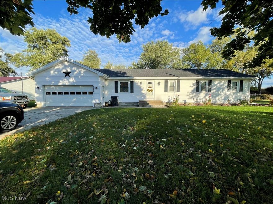 Freshly Updated 3 Bedroom Home! This ranch style house has great features. All new floors throughout the home. An open kitchen with new appliances and a breakfast bar looking into the formal dining room. A separate laundry room with washer and dryer. A large master bedroom and a  large living room with an entrance to the attached two car garage. Outside you'll find a new roof, a covered patio in the backyard and an additional storage shed. Located in a quiet rural neighborhood but not too far from town!