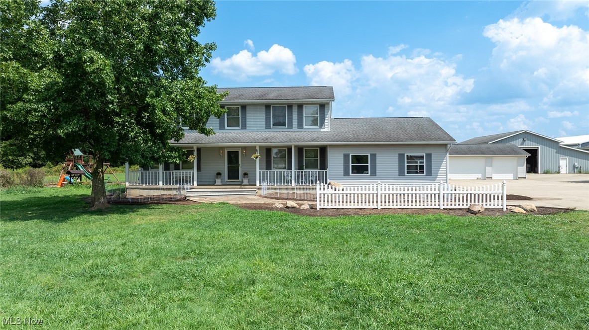 Enjoy over 13 acres of peaceful countryside with a beautifully maintained 4-bedroom, 2.5-bath home loaded with recent upgrades! Since purchase, the owner has renovated the deck that is complete with a screened gazebo, installed all-new kitchen appliances that are still under warranty, a new washer and dryer, added 11k in high-speed internet lines, improved and the land, and installed a brand-new well pump with a 7-year (remaining) warranty. The roof is also newer.
This spacious two-story offers 2,460 sq ft plus an attached 2 car garage and a separate three car garage. The property has three massive outbuildings with 15,722 sq ft of workshop or barn space—perfect for equipment, hobbies, or horses.
This property meets all your farming needs and could easily accommodate horses. The 8 inch thick commercial-grade concrete throughout ensures durability and can accommodate large tractors and equipment, and with a newer roof and heat pump furnace.
The open kitchen features newer stainless steel appliances and dual islands, and the primary suite boasts a luxurious bath and walk-in closet. The family room has beautiful wood flooring and his property is move-in ready! Schedule your showing today and discover the best of country living with modern conveniences.