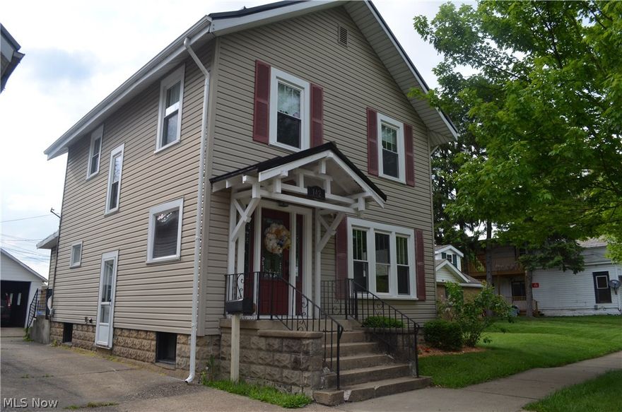 Charming "move in ready" 3 bedroom, 2 bath two story with lots of room and many updates. Updates include Furnace/AC, Windows, Siding, Gutters and 200 Amp Service. First floor laundry room (2012), Newer appliances (2013) and cherry stained cupboards in large kitchen. New metal roof (2014), Replacement Windows (2005). Upstairs bath redone (2015). Tile floors in baths. Crown molding much of main floor. Deck (16x9) and Utility Shed (8x8) in rear of home. Convenient to shopping and parks.