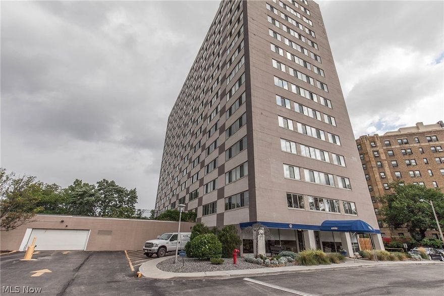 1200 sqft 2BR/2BA end unit with panoramic wall of windows and views of Lakewood and Lake Erie! State of the Art, environmentally-friendly Daiken HVAC system already partially installed in kitchen/common areas. Enjoy your private, highly sought after, end unit with your generously sized master suite, walk in closet, and living room.  This unit is steps from the main staircase, bright laundry room & side yard (2nd Flr). Penthouse Party Room with Full Kitchen leads to stunning city and downtown views. Great location with easy access to all that Lakewood has to offer as well as Gordon Square Arts District, Downtown, Ohio City and Tremont in just minutes.  Rental friendly and Dogs/Cats welcome! Marine Towers East is largely owner-occupied and also has suites available for out of town guests!  Wonderful building amenities including rooftop access, rooftop party room, in-ground pool, guest suite, Pet friendly building with Dog walk, large Yard furnished with Gas grills, picnic tables, and mor