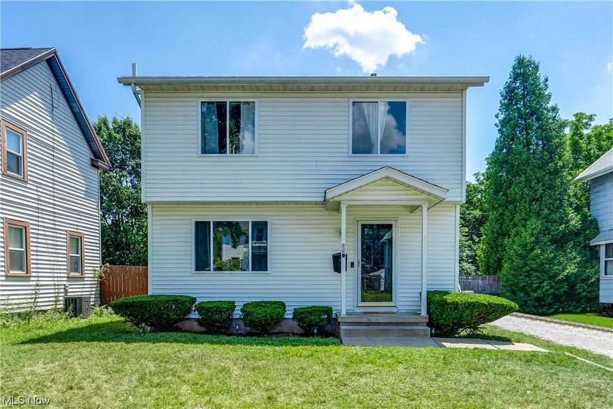 Welcome to this charming colonial home with three bedrooms and 1.5 baths. As you enter, you'll be greeted by a wonderfully sized living room adorned with laminate flooring. Adjacent to the living room is the inviting dining room, which seamlessly flows into the kitchen, creating an open and inclusive space for entertaining guests. You'll have convenient access to the back deck from the dining room, allowing for outdoor enjoyment and relaxation. The kitchen boasts laminate counters and vinyl flooring. The first floor is completed by a convenient half bath featuring a pedestal sink and a newer toilet. Upstairs, you'll find three bedrooms, each offering ample closet space. The full bath on this level is designed with tile flooring, a single vanity, a tub/shower combo, and a skylight, allowing natural light to filter in and create a bright and refreshing atmosphere. Moving outside, you'll discover a fully fenced backyard, providing privacy and security for outdoor activities and gatherings