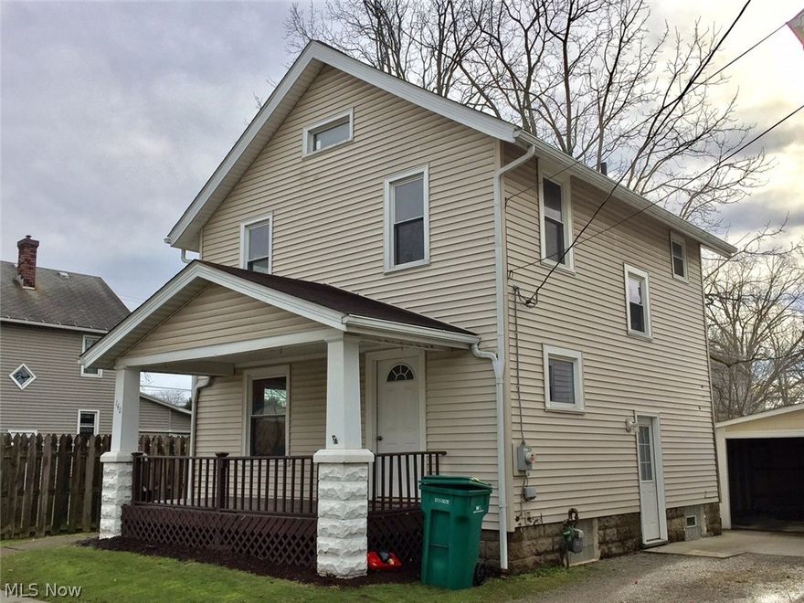 Updated and remodeled home. Updates include windows, siding, kitchen, bathroom, wiring, furnace, and central air. Share driveway w/neighbor. 1 car garage, fenced backyard, and front porch. Muskingum Watershed assessment of $6 per year.