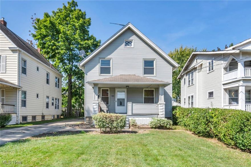 This beautifully updated Lakewood gem offers a rare opportunity to enjoy historic charm and modern living all in one. The 3 bedroom, 2 full bath Colonial offers more than 1,300 sq ft of living space. The gorgeous original hardwood floors have been preserved, setting the stage for a home filled with warmth and charm. The updated eat-in kitchen is designed for both style and function, complete with granite countertops, subway tile backsplash, stainless steel appliances, a center island with breakfast bar, and plenty of cabinetry for storage and prep. Upstairs, three bedrooms share an updated full bath. The unfinished walk-out basement offers an updated full bath and lots of room for storage. Fully fenced backyard, ideal for outdoor dining, play, or pets, and includes a two-car detached garage. Updates include: Central Air (2024), washer and dryer (2024). INCLUDED: all kitchen appliances, washer and dryer and window treatments. Conveniently located near I-90, shopping, restaurants, parks and other local attractions.