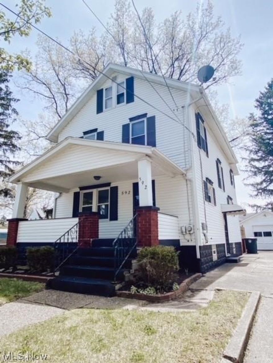 Huge newly updated 3 bed, 2 bath home on double corner lot! Almost 1600sf with completely renovated kitchen including white shaker cabinets, granite countertops, and brand new stainless steel appliances. New flooring throughout the home and freshly painted. Tons of historic charm in living room and dining room. Extra large 1 car detached garage with garage door opener. Fully fenced-in area of backyard for kids or pets. Enjoy sitting outside on the front porch, back deck, or patio swing. New hot water tank and some updated plumbing (2023). New electrical panel, updated wiring and GFCI's (2023).