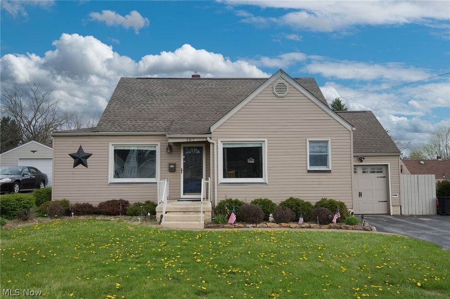 Grab this beauty before it's gone! Updated Struthers cape cod that is ready for you! Great curb appeal with vinyl siding, newer roof, and more! Spacious living room with hardwood floors open to the updated kitchen with eating area, plenty of counterspace, and room to entertain. The main floor also includes 2 spacious bedrooms and an updated bath! Upstairs features another large bedroom, sitting area, and walk in closet! FINISHED basement with rec room and an additional full bath. Attached garage leads out to the great fenced backyard with patio, huge shed, and newer above ground pool just in time for summer! Make an appointment to see this one, it won't last long!
