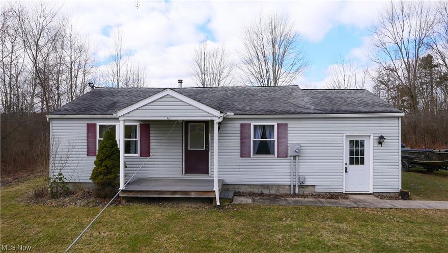 The secluded Ranch Home you've been waiting for! Located on a back road in the middle of farmland this two bedroom ranch ft hard wood flooring, a full basement, and 1.4 acres.