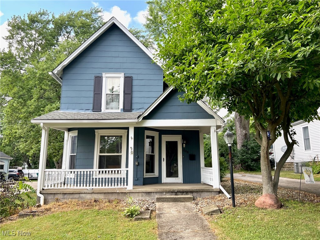 Charming Colonial in the Heart of Chardon Village! This home offers great living space with 4 Bedrooms & 1.5 Baths and has been updated, but with keeping original character with moldings/trim, staircase & solid wood doors. Main level includes Living Room, Dining Room with wood floors, Country Kitchen with all newer appliances & pantry, 1st floor Bedroom, Full Remodeled bath and 1st floor Laundry Room with extra cabinetry. Second floor includes 3 additional Bedrooms including the Master Bedroom, large walk-in closet & jack-n-jill half bath. Covered front porch to enjoy summer nights. Plenty of parking in the paved driveway & 2+car heated detached garage. Just steps away from Chardon Square to enjoy shopping, dining and all this wonderful community has to offer!