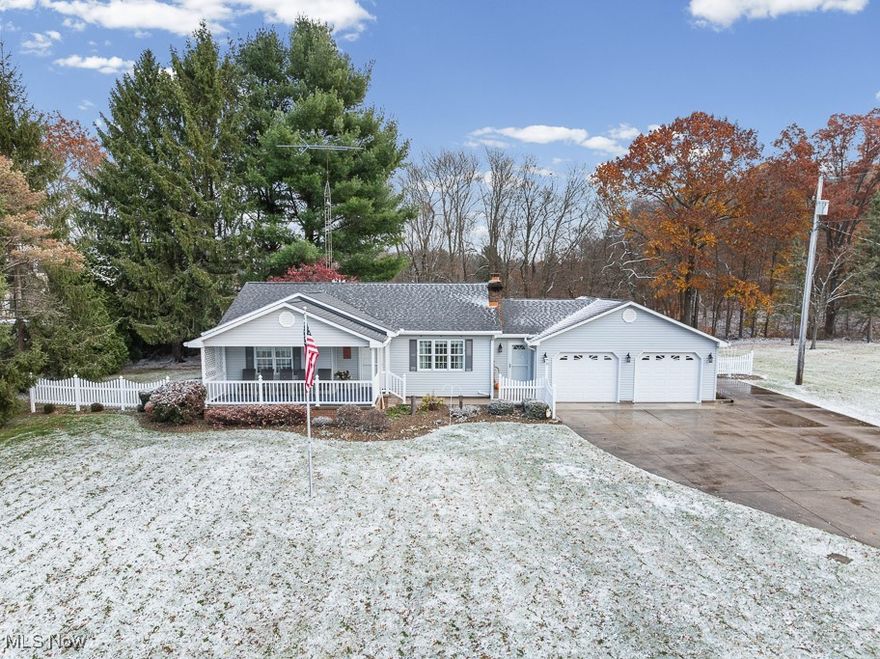 First time on the market! This lovely home was built in 1996. As you pull up from the winding driveway you willimmediately notice pride of ownership. The cute front porch is very welcoming. The yard is scenic and quiet. As you enter ,the gorgeous brick fireplace in the front room will catch your eye. The nice sized eat in kitchen has all the modernammenities you need. In the back , theres a wonderful sunroom to enjoy your morning coffee or unwind from your day. Afull bath, 2 nice sized bedrooms, first floor laundry, large walk in pantry and breezeway to the garage round out the firstfloor. Downstairs you will find a bathroom with shower and sink and a finished room, that could easily be made into athird bedroom. The unfinished side has lots of storage room, was just waterproofed with a transferable warranty, a watersoftener and reverse osmosis. All this on over an acre and in West Branch School district. Call for your showing today
