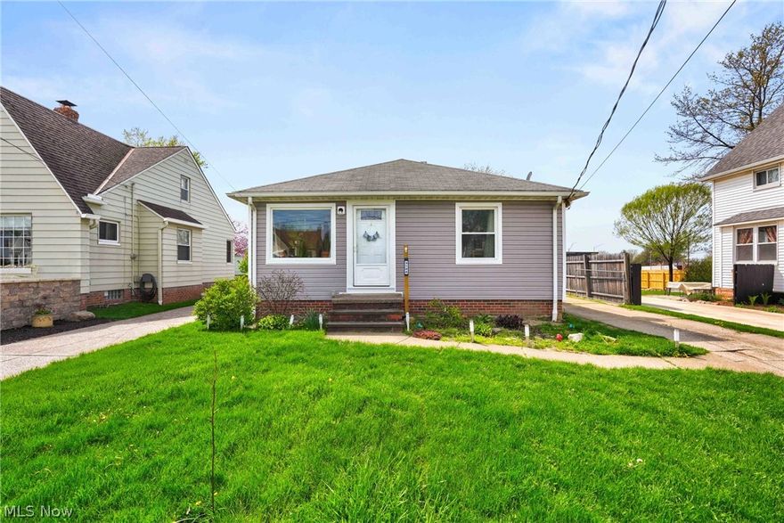 Welcome home to this charming 3-bedroom ranch in the heart of West Park, perfectly situated with Tuland Park as your backyard. A newer front door opens into a light-filled living room accented by hardwood floors. The updated eat-in kitchen features newer appliances that remain, along with refreshed flooring, fixtures, countertops, cabinets and sink. The gleaming full bath offers a tiled floor and newer vanity.  The full basement provides a versatile rec area, storage with workbench, and a dedicated laundry room with washer and dryer included. A spacious 2-car garage adds convenience. Major recent improvements include brand-new siding, a new sewer line from home to street with backflow valve, new hot water tank, and a newer high-efficiency furnace.  A great value and an ideal starter home or condo alternative in a desirable, convenient location. Schedule your appointment today.