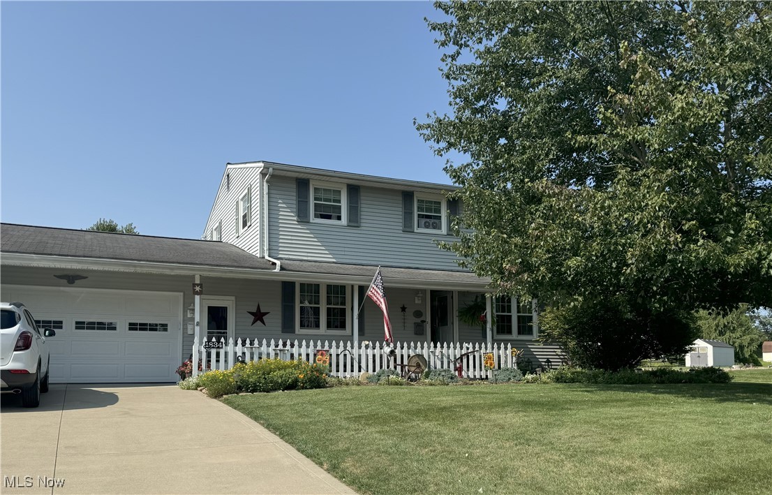 Well maintained 4 BR 1 1/2 bath 2 story located on a large corner lot.1st floor features kitchen with newer granite counters, dining room, large living room and 1/2 bath. 2nd floor has 4 nice size bedroom and a full bath. Basement is dry and usable family room or kids game room. Plenty of storage and laundry are also in the basement. You enter the garage off the kitchen. Off the garage is a beautiful patio with an awning for those sunny days.