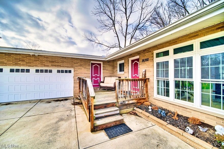 Welcome home to 26392 Sweetbriar Drive!  Great opportunity for this 3 Bedroom, 2-bathroom brick ranch in North Olmsted's Sweetbriar neighborhood.  Upon arriving you will be greeted by the cute front porch perfect for enjoying a morning cup of coffee.   This desirable ranch floor plan flows nicely and offers the convenience of one-floor living.   Enter the home to be greeted by the spacious living room, a wall of windows lets the natural light shine in!  Perfect for entertaining or spending a cozy night by the fireplace.   The dining room is conveniently located off both the kitchen and the living room and has Sliding glass door access to the large fully fenced backyard where you can spend summer evenings enjoying the deck and hosting summer barbeques.   The kitchen offers plenty of cabinet and counter space with convenient access to the two-car garage which offers ample storage.  Head down the hall to find the master bedroom and two additional bedrooms and a bathroom.  The spacious low