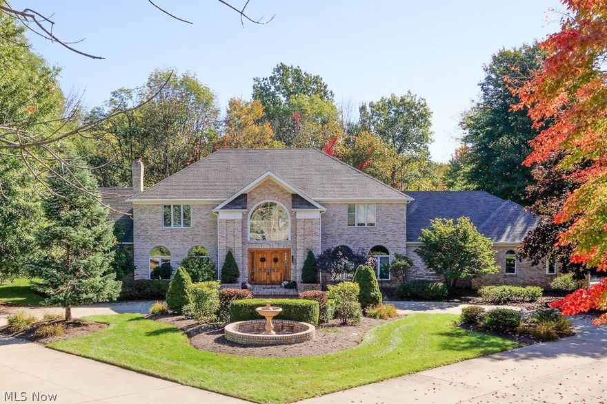 Custom built Hudson Estate on beautiful 1.5 acre private wooded cul-de-sac lot with in-ground pool (07). Soaring two-story Foyer boasts curved staircase with architectural moldings and arches. Formal Living Room with FP and built-ins and the Formal Dining Room, both w/ hrdwd flrs are off the grand foyer. Beautiful arched entry way leads to the Family Room w/ second fp and stunning views of the private backyard. French Doors lead to the 4 season Sun Room with a large palladium window. Spacious Kitchen with large center island, Sub Zero Refrigerator and granite counters. Double French Doors offer a 2nd entry into the Sun Room with doors leading to the patio and  lovely in-ground pool. First Fl. includes a  2nd Master/Au Pair Suite w/ a bath w/ shower and large soaking tub.  The 1st fl includes a handsome cherry paneled private Study w/built-ins and more hrdwd flrs. A 1st flr laundry, another full bath and a second back stairway leading to the Master Suite complete the first floor.  Vaulted Master Suite with a 3rd FP, dressing room, remarkable master closet with impressive built-ins. Two more bdrms with large closets and custom built-in cabinetry share a Jack and Jill bath with double sinks. Finished LL with theater rm . Gorgeous palladium windows throughout. Breathtaking property, truly a one of kind home. All three furnaces, 2 hot water tanks and 3 A/C replaced from 2007-2013, whole house generator, central vac, security system. NEW ROOF installed in May, 2015!