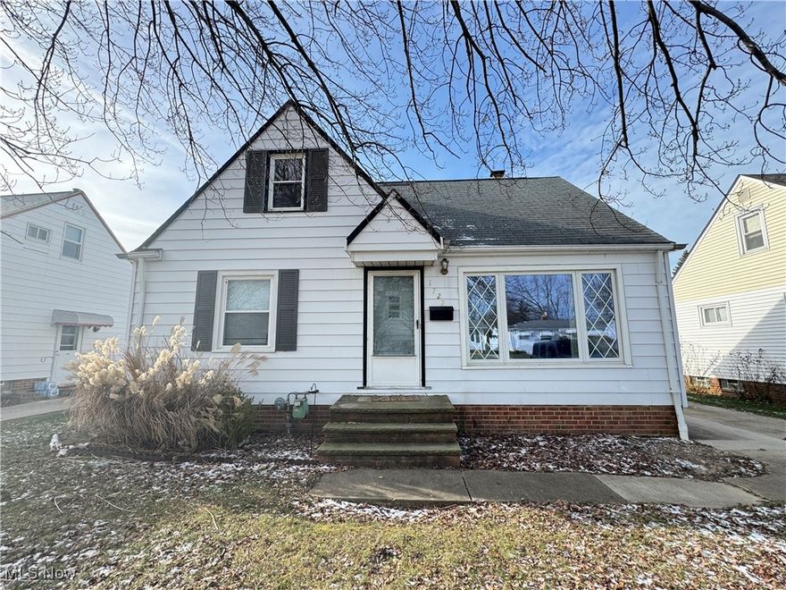 View this 3-bedroom one and a half story home with over 1,100 square feet of living space located in Wickliffe. This home includes a large upstairs dormer with a ½ bath and plenty of closet and extra storage space. The spacious eat-in kitchen features a garden window with plenty of oak cabinets, a large dining area and all the appliances. A large living room fits most furniture and hardwood floors are evident throughout including the 2 first floor bedroom. A full bath is conveniently located near first floor bedrooms and completes the main floor. In the basement, you will find room for additional living space or recreation room in addition to a laundry area and ½ bath. Interior waterproofing was completed by the previous owner. The lot is partially fenced, and the large 2 car detached garage offers additional storage or workspace. There is a nice concrete patio for outdoor space and plenty of room to entertain. This home is conveniently located and close to shopping, restaurants and a short distance to a hospital and freeway access. Schedule a viewing today, easy to show.