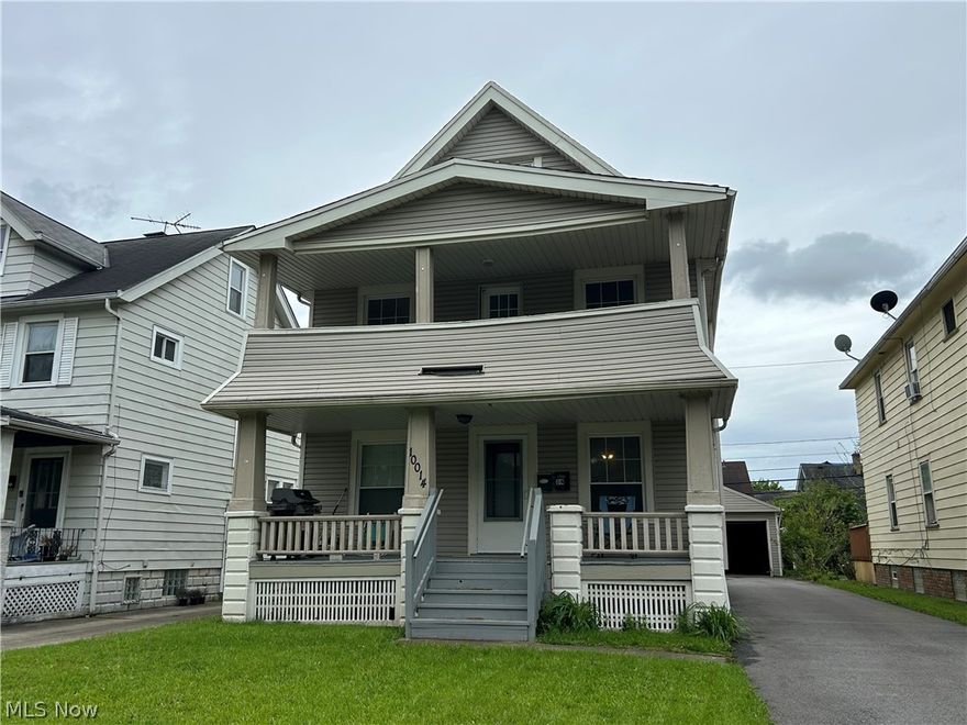 Beautifully maintained duplex located right by Garfield Park offers spacious living arrangements for an owner occupant or investor. The first-floor unit features 2 bedrooms and 1 full bath with carpeted living and dining rooms, updated kitchen cabinetry, LVT flooring in the kitchen, and ceramic tile in the bathroom. Stove and refrigerator remain with the unit. The lower unit is currently tenant occupied at $950 per month with lease in place through 11/30/2026.  The second-floor unit also offers 2 bedrooms and 1 full bath with LVT flooring throughout the living and dining areas and carpeted bedrooms. An added bonus is the finished third-floor attic space, providing additional living quarters ideal for extended family, guest space, home office, playroom, or flex space. The third floor features bright natural light, spacious layout and natural wood floors. Property includes a solid brick foundation basement and offers versatility for both investors and multi-generational living. Conveniently located near shopping, schools, and public transportation with easy access to major highways including I-480 and I-77 for convenient commuting throughout Northeast Ohio.  Nearby outdoor recreation includes Garfield Park Reservation and the Ohio & Erie Canal Reservation offering scenic walking/biking trails, nature areas, and green space. The neighborhood provides a welcoming residential atmosphere with convenient access to everyday amenities and nearby transit routes.