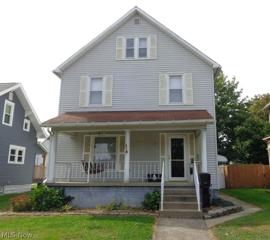 Must see this 2 Story-3 Bedroom, 1.5 Bathroom house. This home has nice woodwork, maintenance free exterior and spacious rooms. Large Kitchen and lots of cabinet space. Private vinyl fenced back yard with enclosed Patio. 2 car detached garage with storage above and attached carport.