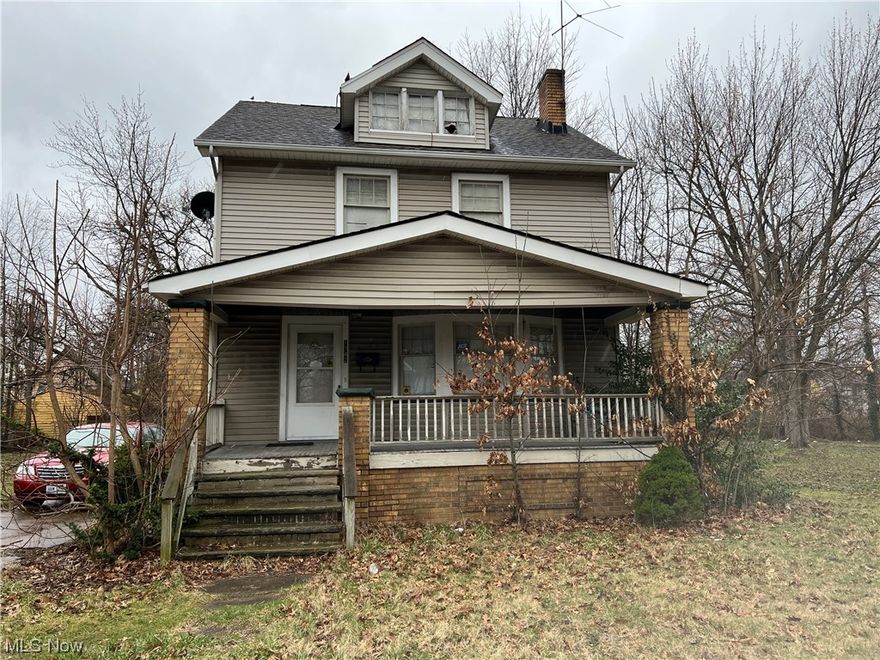 Great rehab opportunity in the Euclid Green neighborhood of Cleveland.  Single family 4 bedroom needing updating.  Good looking exterior.  Rear second floor porch off bathroom needs to be rebuilt and is not safe to walk on.  As is sale.  House will not be cleaned out.  Excellent BRRRR opportunity!