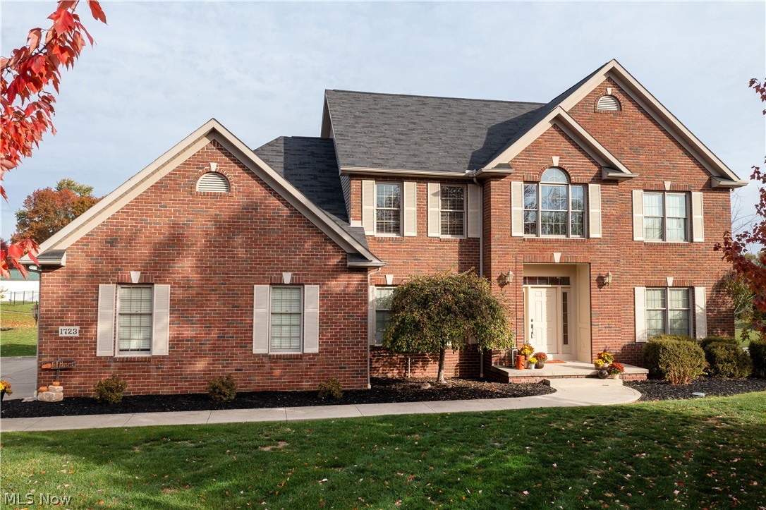 Welcome to this beautiful two-story home on a cul de sac in the Monticello Estates. You will love the elegant & inviting 2-story foyer, 9' ceilings, open floor plan, great room/dinette/sunroom/kitchen, and the finished lower-level walkout. The great room features a fantastic view of the pond/backyard, a gas fireplace, newer carpet, and is open to the dinette/kitchen, perfect for entertaining & gatherings. The spacious eat-in kitchen offers hardwood floors, stainless appliances, a breakfast bar, quality cabinetry, and a dinette area. Enjoy & relax in the charming sunroom w a walkout to the carefree vinyl/composite deck overlooking the Monticello clubhouse, pool, & fishing pond. The first floor also offers a formal dining room, a large office w a beautiful barn door, a mud room/bonus room off the 3-car garage, a half bath, and a large laundry room. Upstairs are two full baths and four bedrooms (3 w walk-in closets), including the master suite with a private bath offering (double vessel s