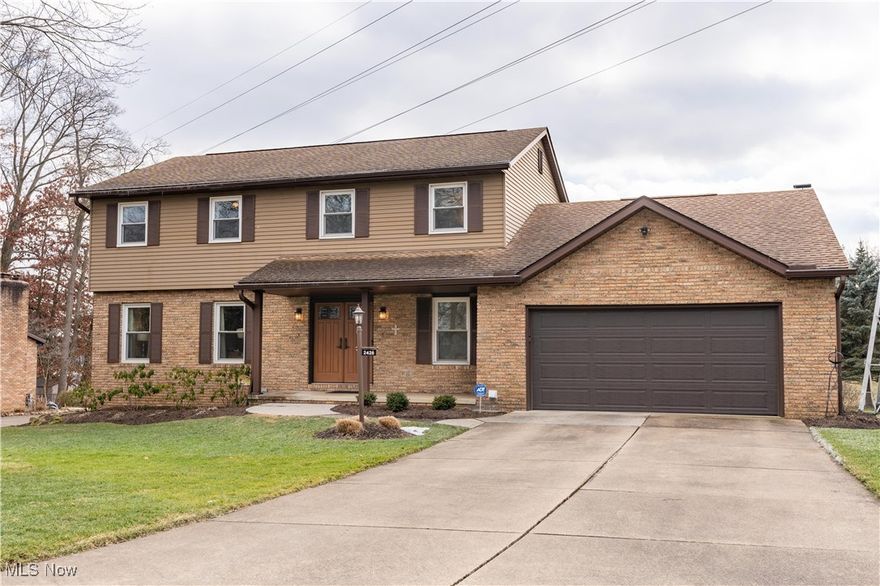 Nicely maintained 4 BRoom, 3 full bath colonial in Norwood Hills. Great floor plan w/large rooms. Foyer w/hardwood floor leads to first floor laundry. FRoom features w/burning fireplace & built-in bookcases; open to large kitchen w/dining area, oak cabinets, granite counters, tiled backsplash, pantry, & stainless appliances. Sliding door from kitchen to rear deck. LRoom converted to Master Bedroom; could easily be changed back. Sliding barn doors between Foyer, LRoom & DRoom. DRoom being used as a den. Full bath main level. Second floor has original Master Bedroom w/private bath, in addition to 3 spacious bedrooms, & full bath. Bsmt. is clean, ready to be finished if desired. Special features/updates: water softener, washer, bath/porcelain shower/first floor (2024), outdoor auto. security lights, water heater, leaf filter gutter guards (2022), front doors (2020), carpet(stairs, landing & family room), LVT kitchen floor (2019), both showers - 2nd floor, garage door/opener w/battery backup (2018), new C/A (2017), all windows & slider, bathroom vanity tops, interior painted, lighting/family room, kitchen, halls, & 4 bedrooms, ext. safety lights, mailbox (2016). Furnace (2015), dishwasher (2014). Great family home; wonderful neighborhood close to Gervasi, walking/biking trails, schools & park. Auditor indicates 2 full baths and 1 half bath; but Seller states 3 full baths and 0 half baths.