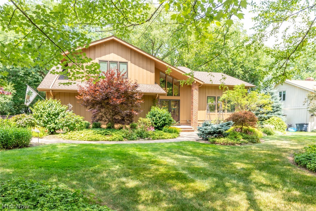 Beautiful setting for this 4 bedroom, 2.5 bath gorgeously updated home. Dramatic entry Loft with floor to ceiling bookshelves and wood plank style ceiling over Living room and Foyer. Updated since 2018 Kitchen has gorgeous Cambria brand quartz counter tops with back splash; built in cabinet hutch by Cerha. Many new Pella windows with insert blinds since 2019 including Living, Dining, owner's Bedroom, Utility and Bathroom. New (2023) Pella patio sliding door with hidden rolled screen in Kitchen and Family room (2019). Landscaping redone since 2017 including dramatic large rear yard Trex brand deck, pergola, patio, waterfall with autofill feature, lighting, front yard sprinkler Hydralyze system (front only) as well as new concrete driveway and front walkway with swing. Installation in 2016/17 of Daikon high efficiency gas furnace with air conditioner and tankless hot water heater. Garage heater not operational. All information assumed accurate; buyer to independently verify.