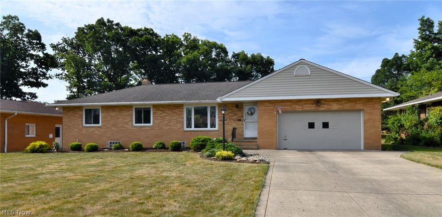This immaculately cared for full brick ranch with added living space in the enclosed sun porch that leads to a large flat back yard is ready for your viewing. You will easily imagine your life and special touches as you tour through this welcoming and open space home. The primary bedroom has private entry to the shower/tub full bath on the first floor. In addition, there is a half bath situated near the sun room, garage, steps to lower level and kitchen area. Owners added a shower stall in the basement Laundry area in 2015. New American Standard Heating and Cooling units in 2021, Water heater in 2022, Electrical panel & electrical upgrade in 2013. Glass block windows 2000, Concrete Driveway 2002, Roof 2003. Carpet in the living, dining and first floor hall to bedrooms was just cleaned and is in good shape; beneath the carpet in this area, you will find hardwood floors. The community of Seven Hills offers easy access to Cleveland and Akron, shopping, schools and a state-of-the-art recreation facility featuring a indoor Track, beautiful Natatorium, Aerobics Studio, Fitness Area with Nautilus, Cardio and Free Weights, 2-Gymnasiums,  Gathering Rooms for private parties, pool parties, meetings and more. Don't wait to schedule your private showing of this super clean, one floor living home!