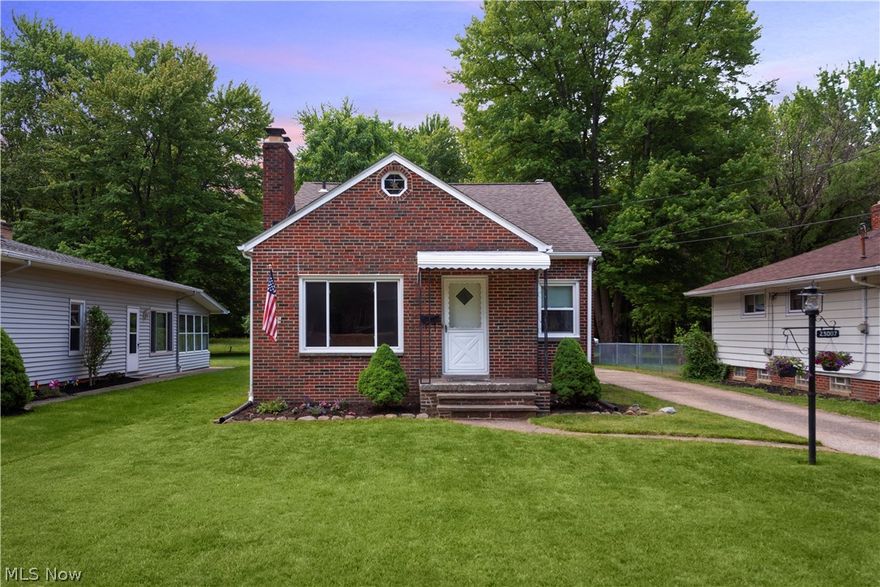 This charming brick bungalow with an impressive deep lot is ready for it's new owners. Upon entering the home, the detailed wood-burning fireplace with marble surround will catch your eye opening to the formal dining room with ceramic tile flooring. The updated kitchen with new counter-top resurfacing, laminate flooring and all appliances to remain with the home.  A full bath and two bedrooms round out the main floor. The second floor dormer offers a updated 1/2 bath and is currently being utilized as 2 bedrooms or make it a master bedroom with a large walk-in closet and private bath. The 980 sq ft  lower level could be finished for additional living space and includes a separate laundry/utility room and a wood burning fireplace. The backyard is sure to impress with it's depth and serene setting. Roof replaced in 2011 and hot water tank 2019. Conveniently located on the Fairview Park, North Olmsted border minutes to 1-480, shopping and restaurants. This home is truly a great value, don