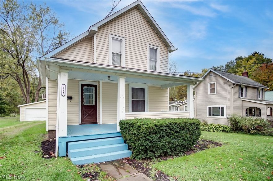 This move-in-ready home is waiting for you!  If you need a first-floor bedroom or office space, you will find it here!  Track in less mud and dirt with the nice-sized foyers located at both the front and back entrances to the home.  The first-floor bathroom has an updated vanity, ceramic tile backsplash and offers plenty of space to move around in.  The eat-in kitchen offers ample cabinet and countertop space and a closet pantry just around the corner.  Upstairs you will find a master suite with a 1/2 bathroom and a third bedroom.  The front porch and back deck are the perfect spaces to relax with a cup of coffee or entertain guests during warmer months.  This home is located within walking distance to downtown Ravenna's restaurants and shopping.   New Electric Panel 2021.  Basement with water control system and glass block windows.  Vinyl Siding 2005.  New roof on garage in 2021.   Includes a one year home warranty plan.   Schedule your private tour today!