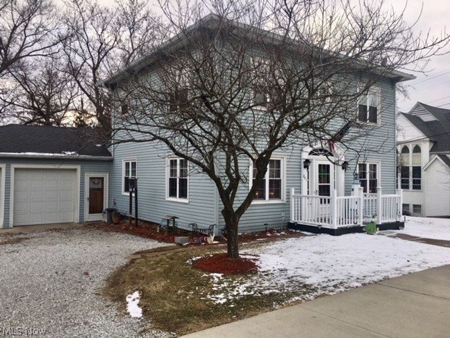 Beautiful grand colonial in Apple Creek. Built in 1849, this home maintains the character of the time but has been pleasantly updated that includes new kitchen countertops and flooring, upstairs bath, garage doors and openers, new front porch, updated 200 amp service and freshly painted. Over 2000 sq. ft. 3-4 bedrooms and finished family room in basement with walk out. Appliances stay.
