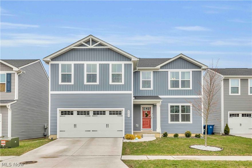 Welcome to this stunning, nearly-new colonial in Lorain, offering modern design, thoughtful upgrades, and an unbeatable location in the highly sought-after Amherst School District!
Built in 2023, this 4-bedroom, 2.5-bath home is move-in ready and loaded with upgrades. The main level features durable and stylish luxury vinyl plank flooring throughout, creating a seamless and inviting flow. The kitchen is a true showstopper with beautiful quartz countertops, ample cabinetry, and plenty of space for entertaining. Just off the kitchen, the living room boasts a custom feature wall with an electric fireplace—perfect for cozy nights at home. A convenient entryway drop zone keeps everything organized as you come and go, along with a well-placed half bathroom on the main level for guests.
Upstairs, you’ll find a versatile loft space ideal for a second living area, home office, or playroom. The spacious primary suite offers a private retreat with dual walk-in closets and an en suite bathroom complete with dual sinks and a walk-in shower. Three additional bedrooms, a full bathroom with dual sinks and a linen closet, and a convenient second-floor laundry room round out the upper level.
Step outside through the sliding doors to enjoy the backyard from your low-maintenance composite deck—perfect for relaxing or entertaining.
The full basement is unfinished and offers endless potential for future living space, storage, or recreation.
Additional highlights include a valuable property tax abatement in place until 2039 and a prime location close to shopping, dining, and easy access to Route 2 for commuting.
Don’t miss your opportunity to own this beautifully upgraded, like-new home in a fantastic location!