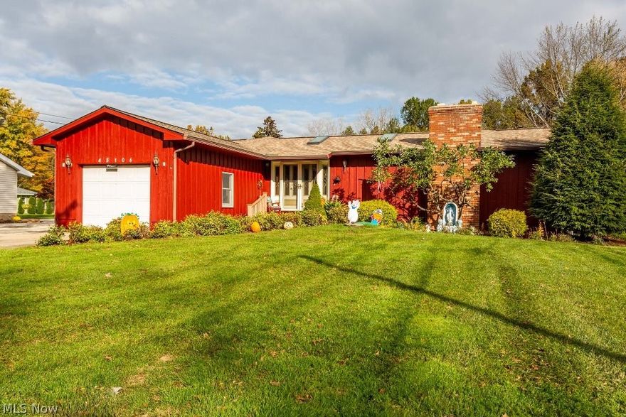 This well maintained one owner large ranch is located in Elyria Township (no RITA taxes) on almost 1 acre with woods to the rear. Main bath has Jacuzzi tub. The fireplace is black granite rock and stretches almost the full length of the living room. It has gas logs but has not been used in recent years. Beautiful family room has vaulted ceiling and 2 patio doors that lead to the 22x40 inground pool. Pool is heated and fenced. Master bedroom also has patio door leading to the pool. The outbuilding is 24x64 metal with high ceiling and concrete floor. It has 3 overhead doors-one is 8 foot and two are 10 foot.