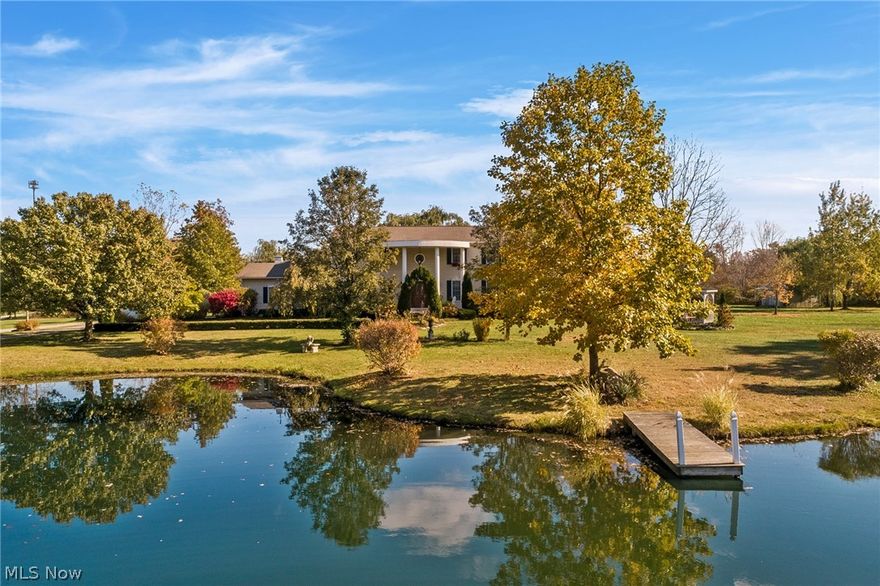 Beautiful custom built, one owner home sitting on 5 acres of perfection. Drive down the tree lined drive way, pass the fully stocked pond and arrive home. This 3 bedroom 2 full bath home just need you. Enjoy Holidays with an over sized Christmas tree in the entry way.  Follow the beautiful stair case up to your split master bedroom with his and hers closets, two additional large bedrooms and a spacious Full bath. Enjoy family get togethers and local events being only 5 minutes from downtown food and festivals, 6 minute drive to Mill Hollow nature hiking and 4 minutes to Rt 2 for a quick Cleveland commute. This home is a place to entertain and gather friends and family inside and out. It wont last long come make it your home.
Also has a Detached 24x40 pole barn/ garage and a 16x16 Shed