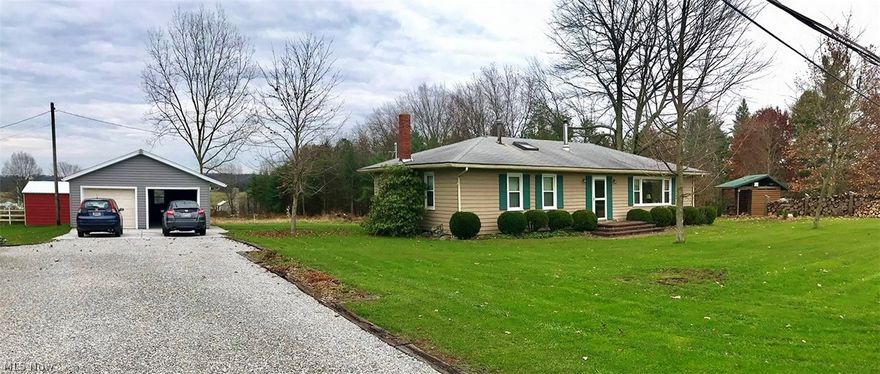 Mini Farm on 4.39 Acres in Chippewa Township! 3 bedroom ranch home with oak kitchen with appliances, dining room, large living room with wood burner, 2 baths, and a two-car detached garage. Storage buildings. A nice country lot, great for 4-H projects and hobbies!