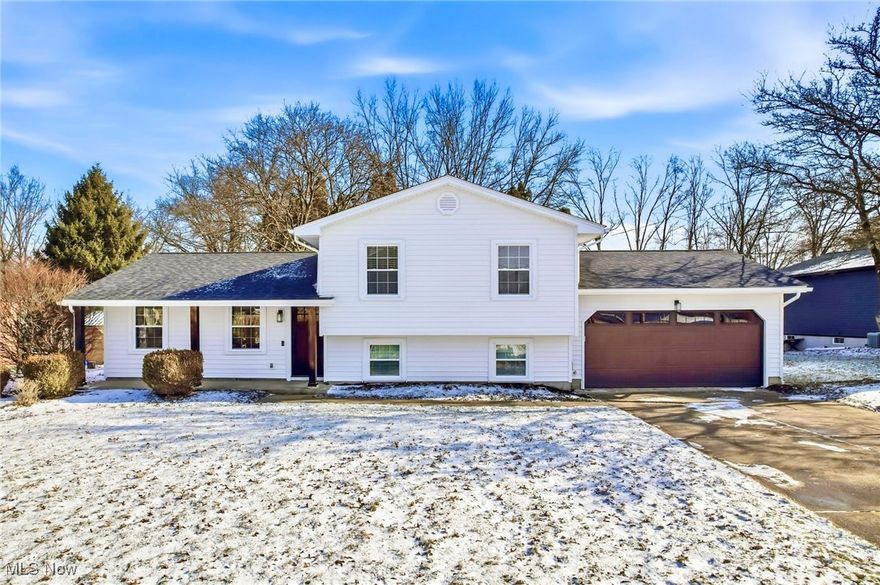 This stunning move-in-ready, three-level split features three bedrooms and two full bathrooms, offering the feel of a brand-new home with extensive 2025 updates with attention to detail.
The interior boasts neutral decor, updated lighting, and continuous LVT hard-surface flooring throughout. The open and airy great room includes a fireplace, while the updated kitchen features butcher block countertops and a breakfast bar. The dining area opens via new French doors to a 24x25 brick patio.
The second level offers three spacious bedrooms with ample closet space and an updated full bath. The lower level provides a comfortable family room, laundry room, utility area, and a second full bath, with access to the two-car attached garage.
The exterior includes a 6-foot wood privacy fence with a 9-foot gate, creating a private backyard sanctuary on an 84x140 lot. Significant 2025 updates include the roof, windows, siding, furnace, AC, hot water tank, light fixtures, doors, garage door and much more.
Located in the McDonald school district, this home is conveniently close to local schools and parks.