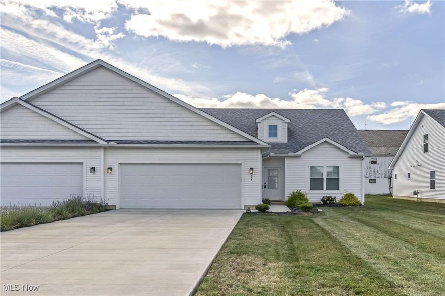 Newly built townhouse located in the Vicksburg Court community adjacent to the Grey Hawk Golf Club in the village of LaGrange. This 3-bed, 3 full bath home, with first-floor primary suite, offers over 2,346 sq ft and was thoughtfully designed offering modern convenience and versatile living spaces. An eat-in kitchen is a chef’s delight, with all stainless steel appliances, quartz countertops, subway tile backsplash, shaker cabinetry, and a breakfast bar, and seamlessly flows into a vaulted great room, where natural light abounds and a sliding door opens to a private patio, ideal for both relaxation and entertaining. The first-floor primary suite features a spacious walk-in closet and a private en-suite bath with a double vanity and tiled walk-in shower. The main level is completed by a second bedroom, a flexible bonus room that can serve as a home office or fourth bedroom (currently set up as a fitness room), a full bath, and a convenient laundry room. Upstairs, discover a large open loft area, 3rd bedroom, another full bathroom and 2 oversized finished storage closet areas. There’s even an additional 400 sq ft of storage space above the attached 2-car garage that can be finished for added living space. Recent updates include: All stainless steel appliances, washer/dryer, range hood, window treatments throughout, added trees in backyard, and interior painting. INCLUDED are ALL kitchen appliances, washer/dryer, and window treatments throughout. The semi-annual HOA fee includes snow and trash removal. Conveniently located near I-480, shopping, restaurants, and other local attractions.