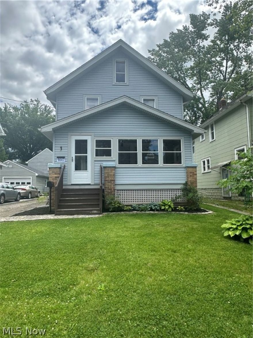 Welcome home to this adorable colonial located close to downtown Cuyahoga Falls. Enjoy the enclosed front porch all year long. The spacious living room has lots of natural light and an updated smart thermostat, newer LVF flooring, dimmable recessed lighting. The eat in dining room, kitchen has been fully remodeled with new LVF throughout, new cabinets, an exposed chimney, new dishwasher, matching stainless  steel appliance package, over the oven mircowave, fridge, and gas range, open shelving, and a huge island for plenty of storage and a central gathering stop with added seating. There is a first floor laundry room and half bathroom, with a door leading to the back yard. Heading upstairs the steps have been updated, there is 3 bedrooms on the second floor, a full bathroom with a bonus room attached that is currently being used as the master closet. The attics fully finished, newer carpet, fresh paint with an exposed chimney. Outside was added a french drain system, and a shed. Updates furnace-20, AC-21, electrical-21, french drains- 21, laundry room, 1/2 bath-22, kitchen remodel/dishwasher-21, paint 21-22, LVF/trim 21, attic carpet- 22, thermostat 22, gutters/soffits/facia- 22, trees removed 22. New roof-22, new appliances 22. Come and check out this move in ready home!!