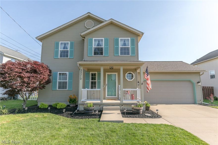 No HOA! This amazing updated house with great space inside and out is truly move in ready.  This home has so many updates you truly can move right in and start enjoying your new home.  Setting the stage is a charming front porch and well maintained yard.  Upon entering the front door you are greeted with a fresh paint, new wood laminate  flooring, and an open flow between the kitchen area and family room.  The spacious family room has a beautiful mosaic tile on the fireplace surround and matching feature wall behind the built in cabinets. You will be wowed by new light fixtures in kitchen, island, and dining room with Edison bulbs (2017), quartz kitchen counters (2017), new black stainless appliances (2017), and glass front upper cabinets when you step into this updated kitchen.  You can access the freshly stained deck (2018) from the kitchen eat-in area that overlooks the fully fenced yard and newer shed (2018).  All bedrooms are spacious and located on the second floor and feature ne