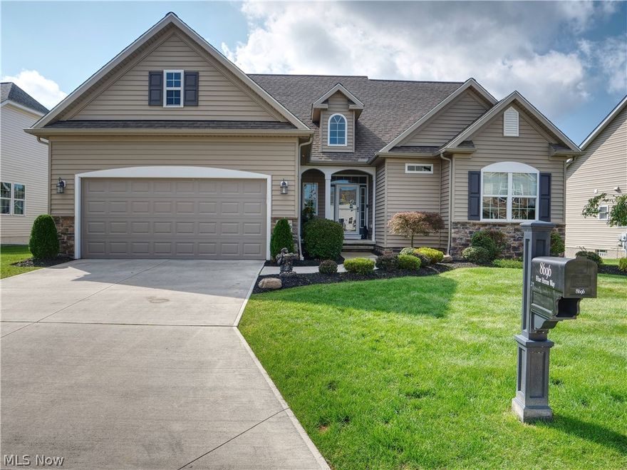 Stunning, rare ranch-style home in Marshview Landing with scenic pond. 3bed/2bath spacious single-family ranch home with an extra-large (21x22ft.) 2-car garage and 1,868 sq. ft. of spacious open-concept living. Built-in 2016, and meticulously maintained. The spacious kitchen has all the granite counter space and cabinet space you could EVER want, complete with double-oven, and enjoy a captivating POND view from your kitchen, dining, and living area. Gather your friends and family or simply relax with a tremendous outdoor living space overlooking a pristine pond. With 10x12ft. raised zero-maintenance Trex Deck, leading down to a 10x12ft. beautiful stamped concrete patio perfect for grilling. Luscious landscaping is always pristine, included in the affordable HOA year-round (including snow plowing). Imagine cuddling up to a cozy fireplace in an extended multi-purpose open living space. Situated in a tranquil, convenient, beautiful neighborhood. The large master suite with a master bath a