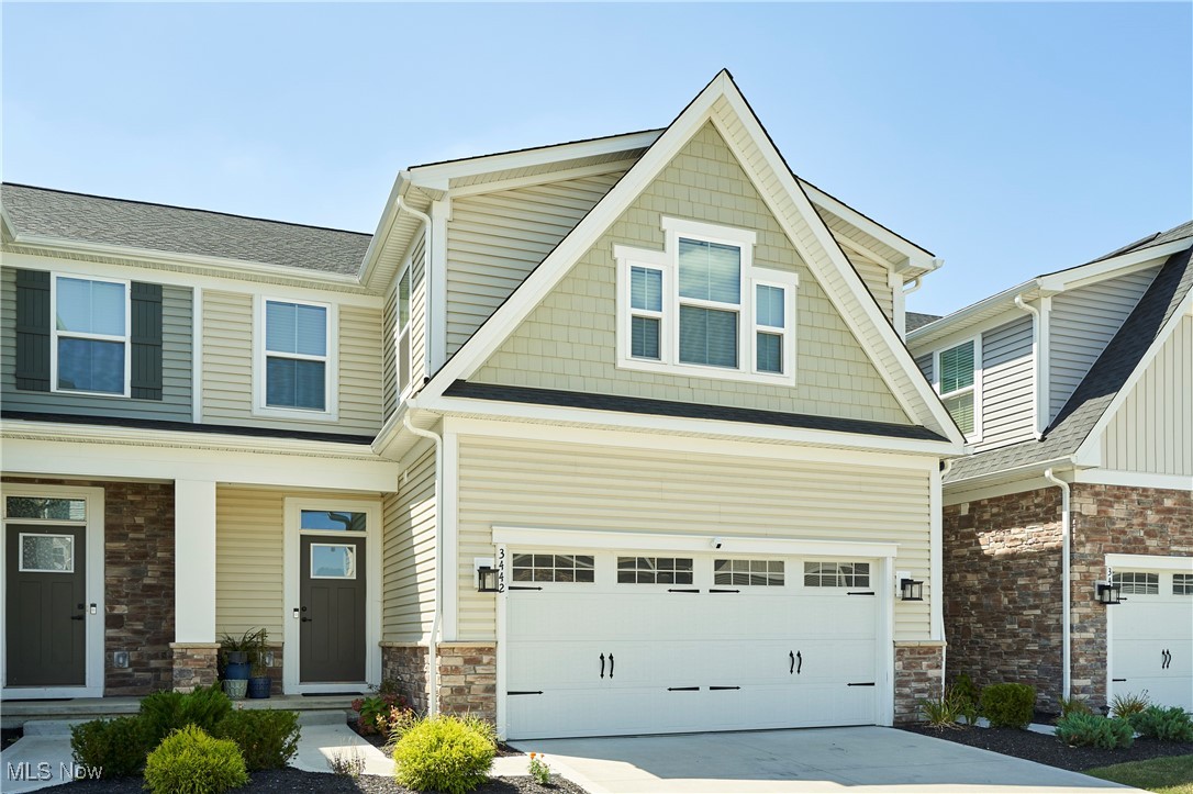 Welcome to this beautiful 3-bedroom, 2.5-bath townhome with bonus study/nursery and large finished basement. Built in 2023, this maintenance-free home features an open-concept layout, upgraded quartz kitchen with 10-ft island, private deck with green views, and natural light throughout. The main floor includes the primary suite with walk-in closet and en-suite bath, plus kitchen, living, dining, laundry, and deck – all on one level for easy living. Upstairs you will find 2 generously sized bedrooms, updated full bathroom, storage and a bonus room. The lower level is partially finished, perfect for a gym, game room, or theater and has a ton of storage space. Conveniently located near I77, schools, parks, and Montrose dining & entertainment.