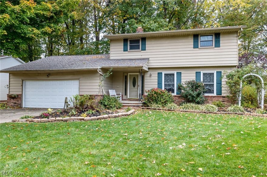 Wonderful 3-bedroom colonial with attached 2 car garage. Extremely well maintained, the charming interior boasts a lovely living room that opens to a formal dining room with beautiful crown molding. Large eat in kitchen with peninsula, ample cabinet/counter space and all appliances stay. Spacious family room with a brick faced wood burning fireplace provides access through sliders to the rear deck. A completely renovated half bath rounds out the first floor. Three nicely appointed bedrooms on the second floor. Master bedroom has direct full bathroom access. Large recreation room in the basement along with a bathroom and plenty of additional storage. The wooded backyard is fully fenced in and features a sprawling deck - perfect for relaxing or entertaining and a convenient shed. Newer carpeting on the first floor. Newer furnace/AC both replaced within the last 5 years. Vinyl windows. Attic fan. Home warranty. Walking distance to Chagrin River Lake Metropark - enjoy all the wonders that