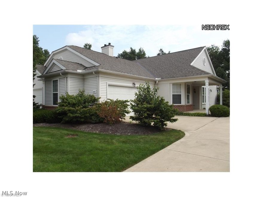 Immaculate condominium tucked away in the back corner of the development with wooded views, privacy & serenity.
This ranch condo is ready to move in & offers a great open floor plan, freshly painted & features new wood flooring throughout the great rm., dining rm., and bedrooms - 2015!  The eat-in kitchen was recently updated with new granite counter-tops, subway tile backslash and a newer range/oven & refrigerator. The utility room is located off the attached 2-car garage with a newer opener & controls 2014.  Within minutes to Crocker Park, shopping, restaurants, I 480, I 90 & medical facilities. Orchard Park is a 55 & older community with its own clubhouse, recreation, exercise facility & putting green!