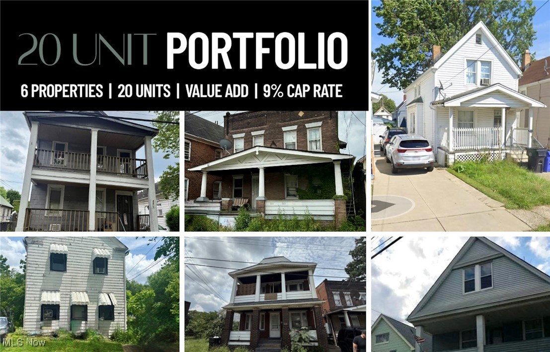 20-Unit, 6-Property Cleveland Portfolio—Cash Flow & Value-Add with 12% Proforma Cap Rate ----- Unlock immediate income and big upside with this rare 20-unit, 6-property portfolio in Cleveland. Four properties are conveniently clustered within walking distance on the east side, while two are on the west side in the 44102 zip code—offering both operational efficiency and geographic diversity. Current gross income exceeds $13,000/month with 3 vacancies providing instant value-add potential. Rents are well below market, with CMHA quoting $1,129/month for 2-bed units, making rent increases and lease-up a clear path to stronger returns. The portfolio is already delivering a cap rate over 9% as-is, with a proforma cap rate projected near 15% once fully stabilized and updated. Proforma income tops $20,000/month and ARV is estimated at $1.3M. Units will require some updates and hands-on management, but the bones are solid and the upside is real. New ownership can boost income through simple repairs, filling vacancies, and bringing rents to market. This is a perfect opportunity for buyers seeking steady cash flow, value-add, and scale in one of Cleveland’s strongest rental corridors. Sellers will consider splitting the east and west side groups, but full portfolio offers are preferred. Includes: 1176, 1180 & 1187 E 61 St, 1167 E 60, 3355 W 91 & 3326 w 73 St Contact us today for financials, rent rolls, and showings—opportunities like this don’t last!