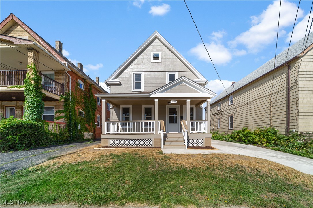 Welcome to Bridtown and this tastefully renovated colonial located in Lakewood. This charming home features 3 bedrooms, 1.5 bathrooms, and approximately 1,500 square feet of living space. The main level showcases beautiful LVP flooring, complemented by fresh carpeting upstairs, and crisp, modern paint throughout. The home is equipped with all new mechanicals for your peace of mind. The main living area offers a spacious living room and dining room, leading into an expanded kitchen that boasts additional cabinetry, granite countertops, and brand-new appliances. Upstairs, you’ll find all three bedrooms, including a primary suite that has been thoughtfully expanded. The full bathroom on this level features elegant subway tile in classic black and white finishes, adding to the home's modern farmhouse appeal.The basement includes a newly added half bath, offering additional convenience. Outside, enjoy the convenience of a brand-new 2-car detached garage and a spacious yard . All of this is conveniently located within walking distance to endless dining options, easy interstate access, and a variety of entertainment venues. This beautifully updated home is ready to welcome its next owner—don’t miss out on this Lakewood gem!