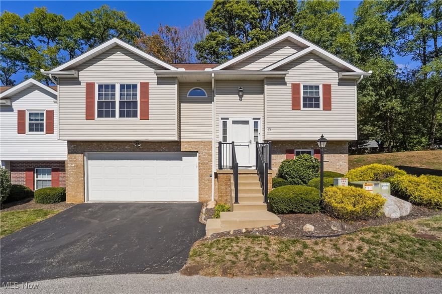 Your opportunity to snag one of these River Ridge condos is right now! Situated off Darrow Road, between Munroe Falls and Stow, there is easy access to many shopping areas and highways. These condos feature 2 bedrooms, 2 full bathrooms and 1 half bath, a spacious living room with open concept to the kitchen and vaulted ceilings, with sliders to a deck, and a lower level family room with sliders to a porch, along with another half bath, laundry room, and entrance to the attached 2 car garage. The primary bathroom also features a skylight. Sitting at about 1,800+ sqft, there is plenty of space to stretch out. Sit outside on either the upper level deck or the lower patio, but either way, the backyard looks out to a private tree lined yard. Freshly painted for the purposes of sale in neutral colors. The garage is also heated and has the water hookup to wash your car.