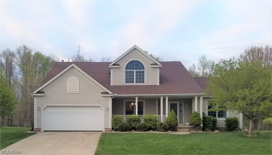 Welcome to 3457 Hidden Brook Drive in Ravenna! This lovely 4-bedroom, 3-bathroom home has numerous features throughout. Step inside to the foyer and you’ll immediately notice the high ceiling that lead into the living room. The living room has a beautiful stone fireplace that extends all the way up to the ceiling. The numerous living room windows naturally light up the room. The eat-in kitchen has luxury vinyl flooring and stainless steel appliances. The kitchen also has an abundance of cabinet space, a large pantry, and a breakfast bar. Sliding glass doors in the kitchen lead to the back patio, backyard, and pool. Half bathroom and laundry room located off the kitchen. A dining room offers a formal eating area. Huge first-floor master suite with Cathedral ceilings. Master bathroom has double sinks, a soaking tub, stand-up shower, built-in storage shelves, and a large walk-in closet. Head upstairs to find 3 bedrooms, a full bathroom, and a loft area that overlooks the living room. Fini