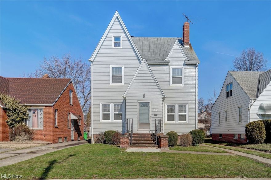 This home exudes charm from the moment you arrive, with its attractive curb appeal drawing you in. Step inside to find a welcoming foyer with a built-in seat, leading to a spacious living room featuring a fireplace. The formal dining room boasts built-in corner cabinets, showcasing the home's beautiful dark-stained woodwork. Hardwood floors flow throughout the entire home. New LVP flooring installed in kitchen and half bath. The kitchen includes a charming breakfast nook overlooking the rear yard, providing a delightful spot for morning meals. A convenient half bath is located off the kitchen. Upstairs, three spacious bedrooms offer ample accommodation, with access to a large walk-up attic that presents the opportunity for additional living space if desired. There is also a door to the roof top porch overlooking the backyard off the second floor. The full basement includes a laundry area and offers plenty of storage or work space. Completing this property is a large two-car garage and an enclosed porch at the rear, adding to the home's appeal. Property is POS compliant, including cement work in driveway and sidewalks.
