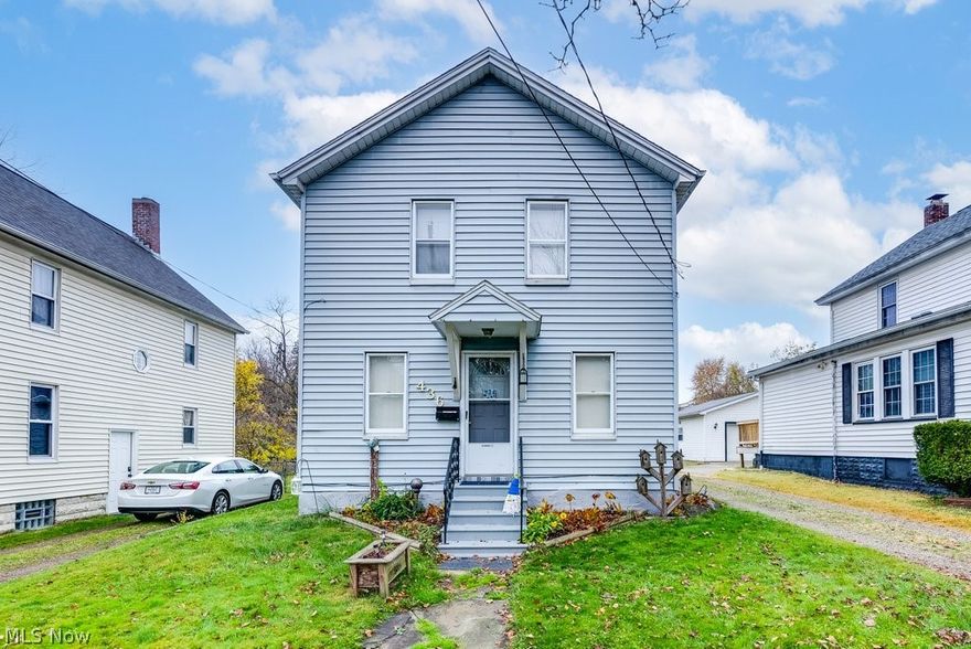 Welcome to this well cared for Colonial in the heart of Ravenna. The spacious Kitchen has a such a large pantry you could easily make this a first floor laundry room. There is also a first floor bedroom that the sellers used as a laundry room. A closet could be added and you could turn this into a 4th bedroom. The 3 bedrooms on the second floor were freshly painted. The back sitting porch leads to a large fenced in backyard with an oversized 2+ garage. The long time owners have loved and cherished this home and would love to see you cherish it as well.