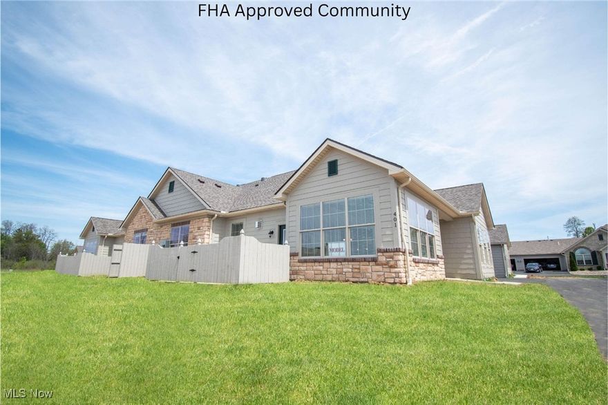 This AMAZING 2 Bedroom/2 Full Bath with Half Bath. Condo is In Desirable Courtyards at Stonegate. The Rosewood Ranch is 1, 965 sf With an Open Floor Plan, Island Kitchen, Lots of Light, and 10' Tray Ceilings and Features 2 Bedrooms Each with Their Own Bath. This Property Is Great for Combined Families or Guests, Plus an Extra Bath, Sunroom, Patio with Optional Privacy Fence, 2+ Car Garage with Extra Storage. This Property Is Complete & Move-In Ready. Upgrades Include: White cabinetry, Quartz, Wood Laminate & Luxury Vinyl Plank Floors, Gas fireplace, and more. Enjoy A Maintenance-Free Lifestyle with Exterior Repairs, Lawn Care, & Snow Removal Taken Care Of. The Community Features A Clubhouse, Outdoor Heated Saltwater Pool, 24/7 Fitness Center, And Social Events. Just Minutes to the Turnpike, Shopping, Medical Facilities, Dining, Entertainment & Parks. Pictures Representative of Actual Unit. FHA approved.  
“Purchase By 3/31/25 And Receive First Six (6) Months HOA Dues Paid”