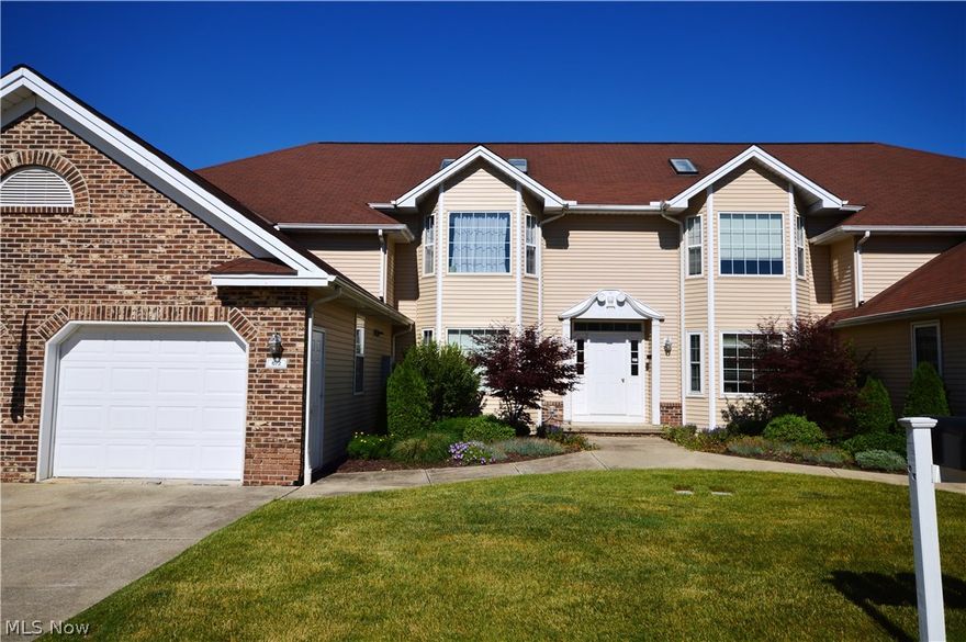 Super sharp first floor ranch unit with a basement! Absolutely immaculate! Huge eat-in kitchen with tons of counter space and cabinets. Plenty of space for a big table. Eating counter with room for three stools. All appliances will remain. Kitchen is open to spacious living room with sliding doors to covered deck. Big master bedroom with roomy closets and private bath. Second spacious bedroom with big closet. Second full bathroom off hallway. First floor laundry room with cabinets. Attached garage with access to basement. Basement provides plenty of storage space or can be finished for extra living space. This is a great unit at a great price!! Current owner has painted , added Vinyl flooring and molding in basement, added new faucets in Kitchen & Master bath including shower heads. Newer Dryer-newer light fixtures and towel racks. There is also a new microwave that buyer will need to install.